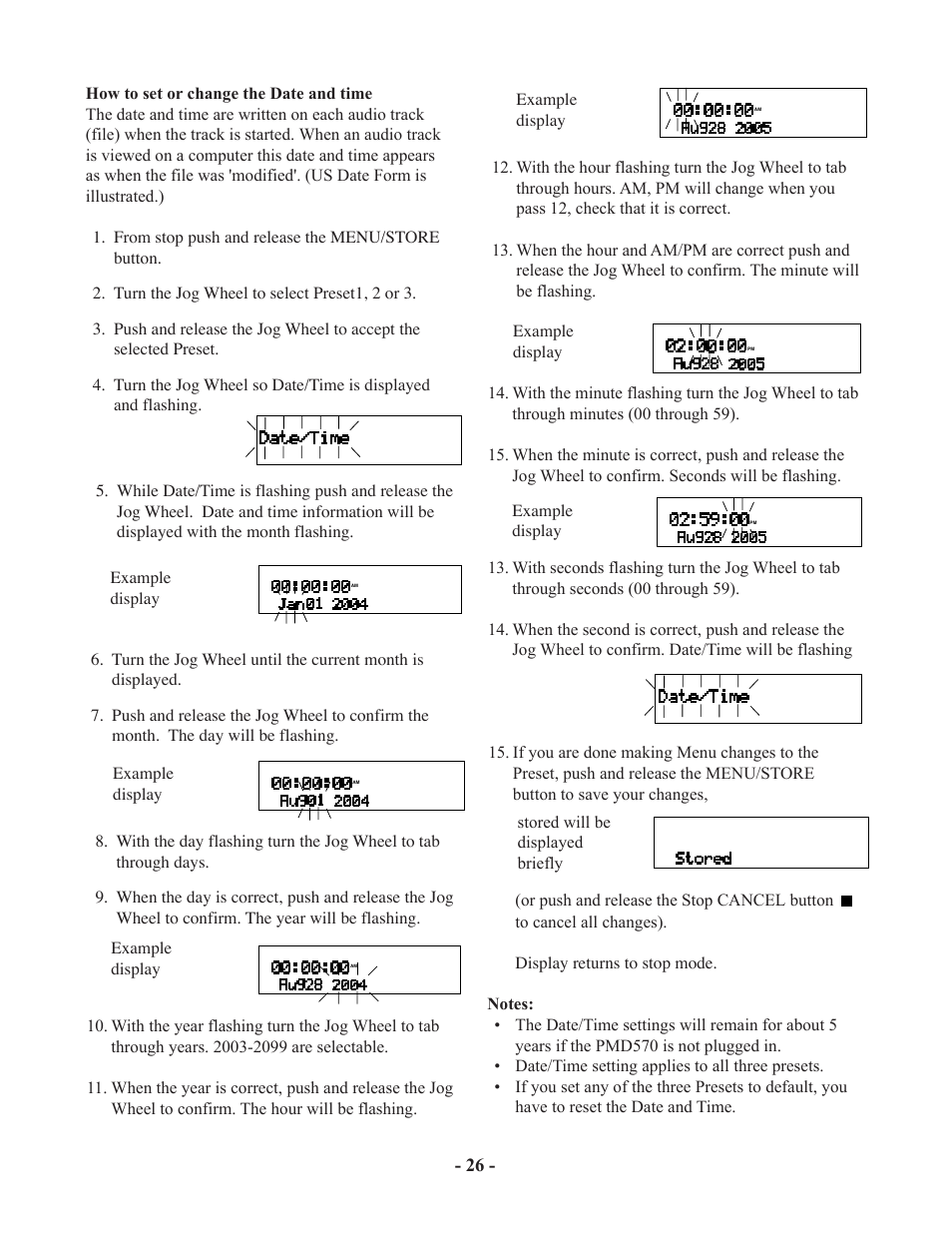 Marantz PMD570 User Manual | Page 26 / 55