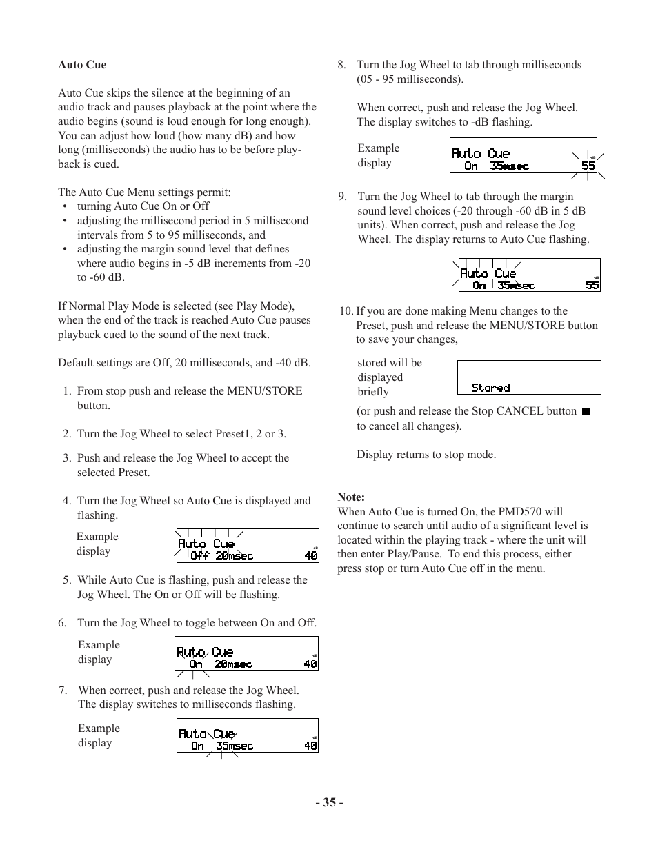 Marantz PMD570 User Manual | Page 35 / 55