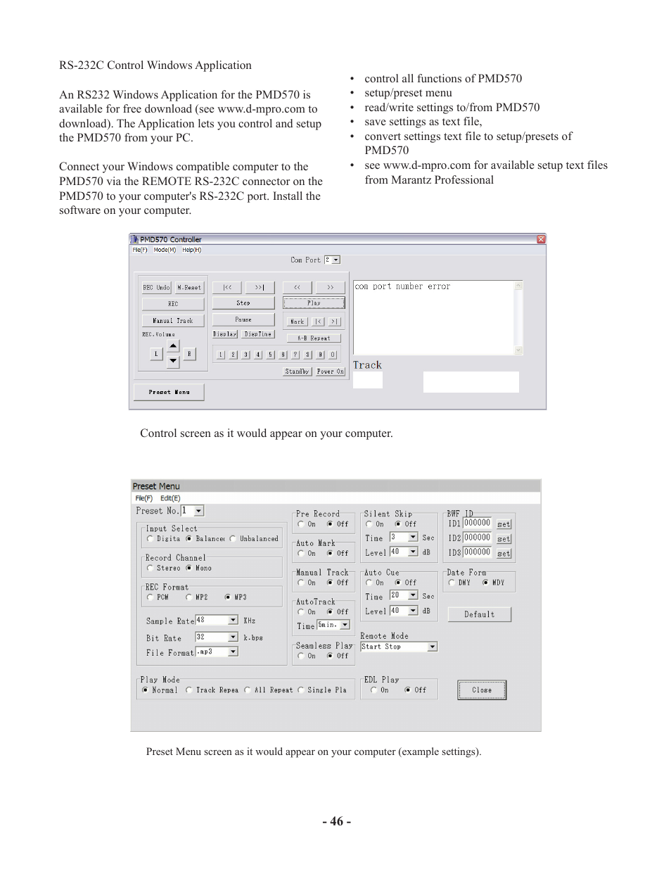 Marantz PMD570 User Manual | Page 46 / 55