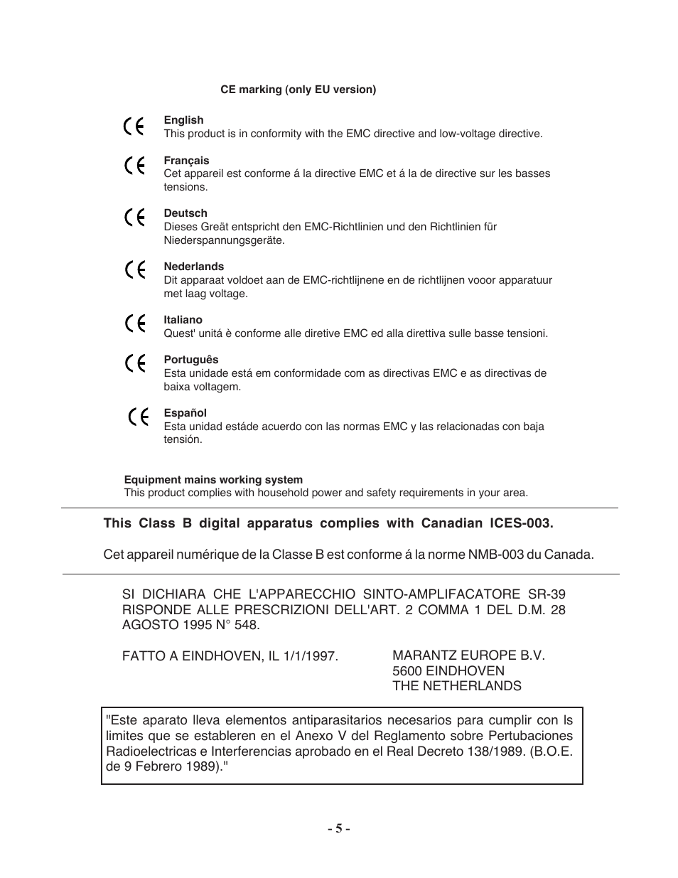 Marantz PMD570 User Manual | Page 5 / 55