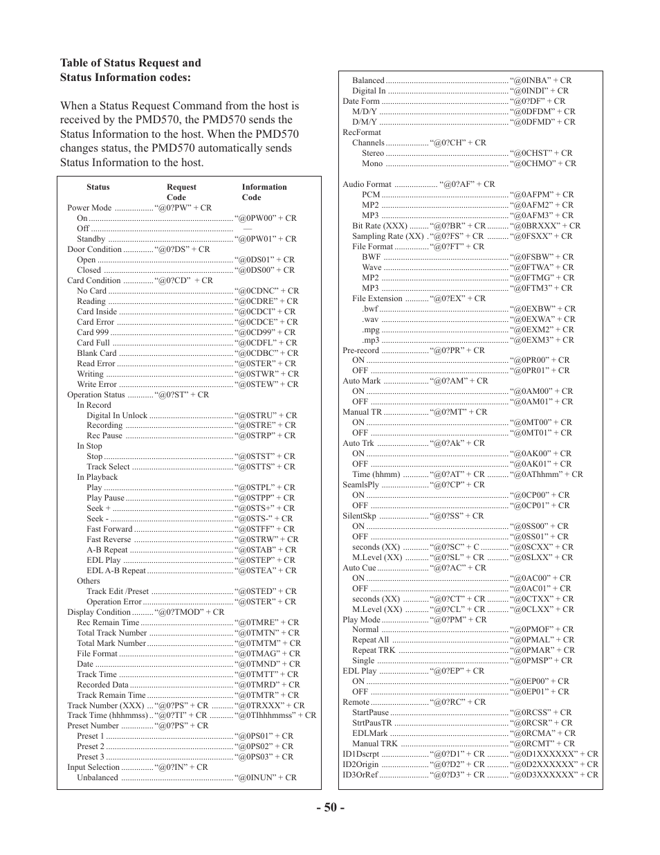 Marantz PMD570 User Manual | Page 50 / 55