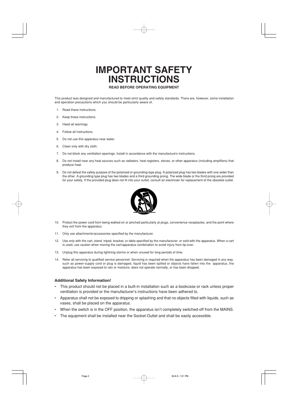Important safety instructions | Marantz SC-7S2 User Manual | Page 3 / 26