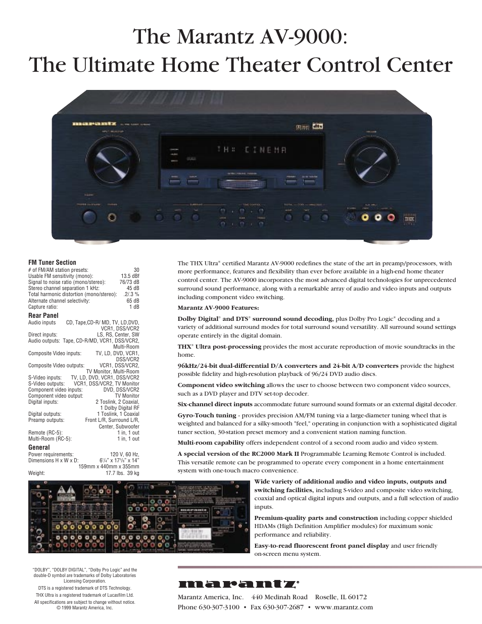 Marantz AV9000 User Manual | 1 page