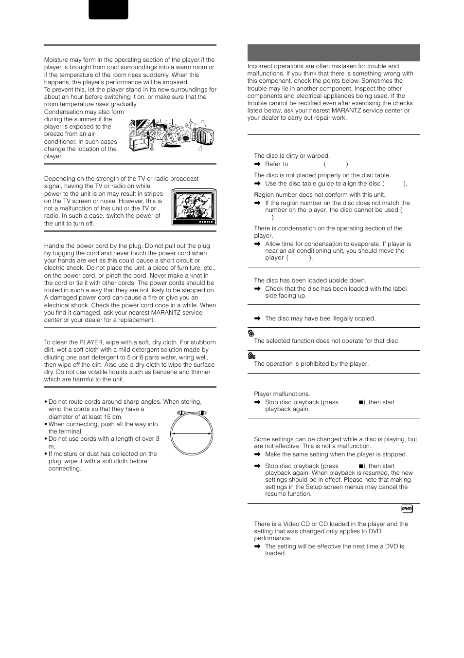 Troubleshooting | Marantz DV-12S1 User Manual | Page 64 / 69