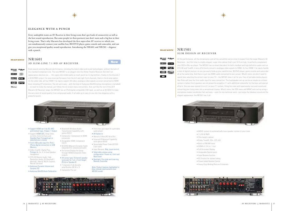 Nr1601, Nr1501 | Marantz AV7005 User Manual | Page 6 / 28