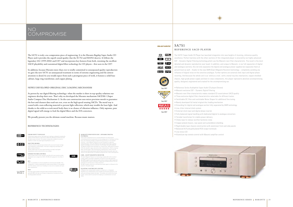 No compromise, Sa7s1 | Marantz AV7005 User Manual | Page 9 / 28