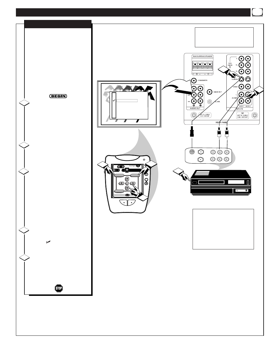Sing the, Udio, Ideo | Nput, Acks, Continued | Marantz PV6480 User Manual | Page 35 / 56