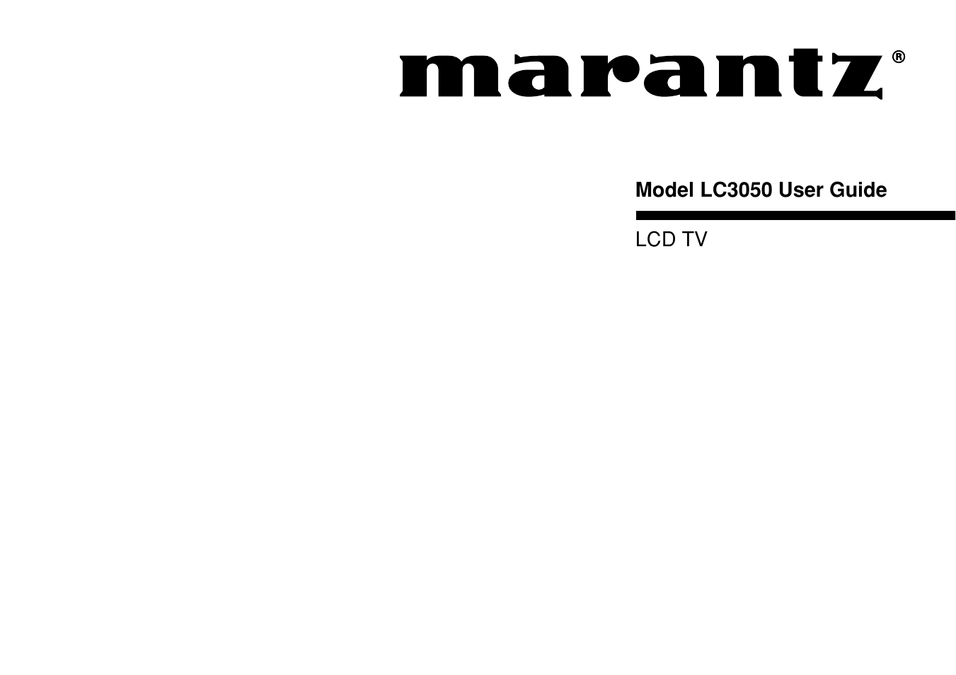 Marantz LC3050 User Manual | 17 pages