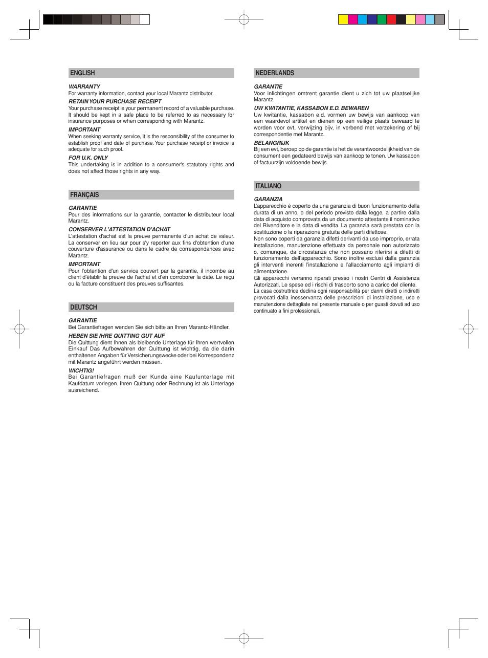Marantz SM-1151 User Manual | Page 4 / 31