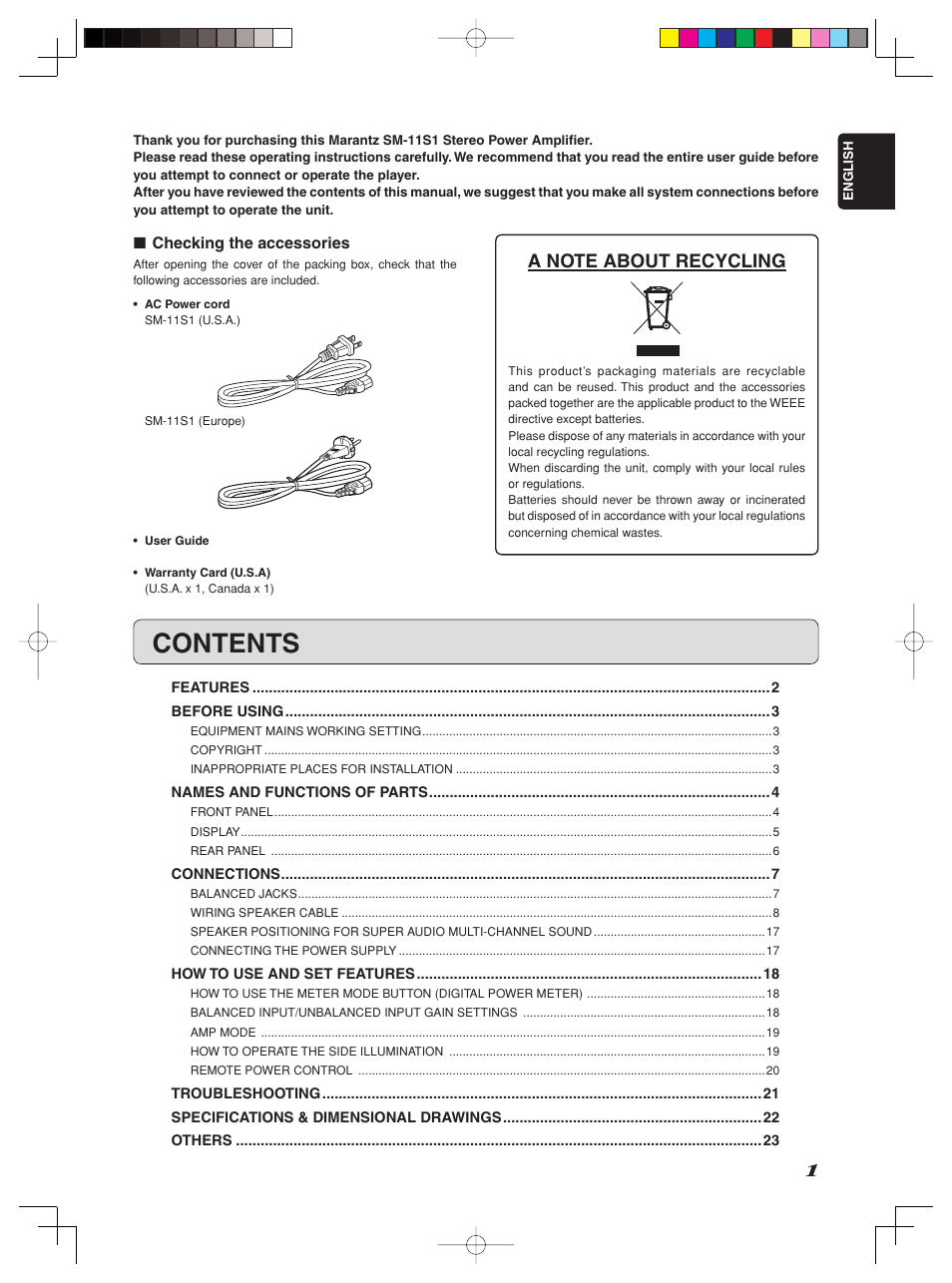 Marantz SM-1151 User Manual | Page 7 / 31