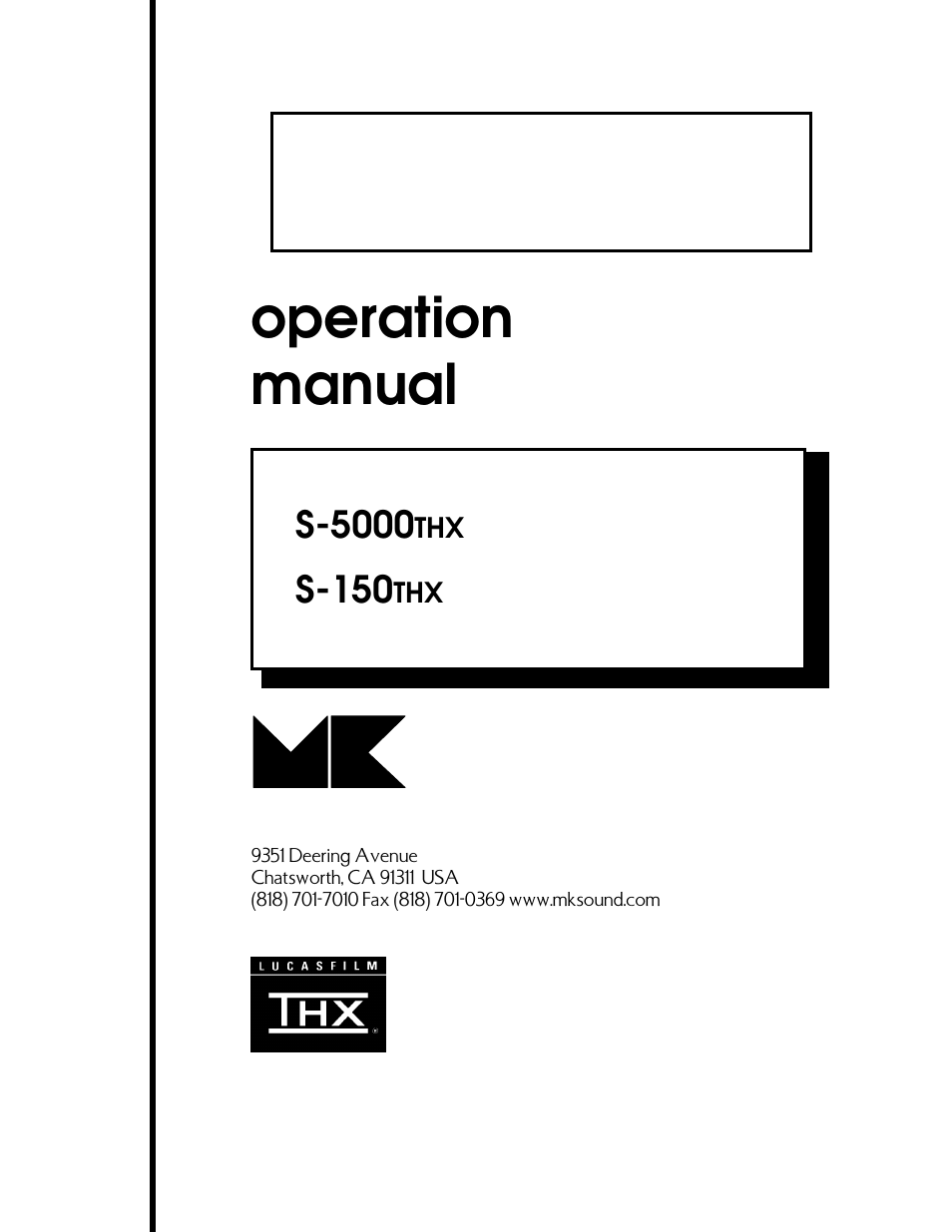 MK Sound S-150THX User Manual | 12 pages