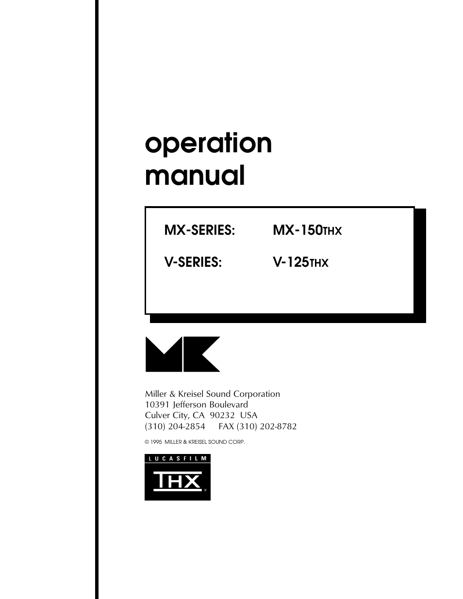 MK Sound MX-150THX User Manual | 17 pages