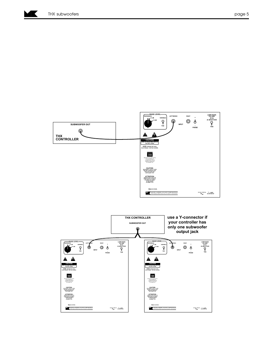 Thx subwoofers page 5, Thx controller | MK Sound MX-150THX User Manual | Page 5 / 17