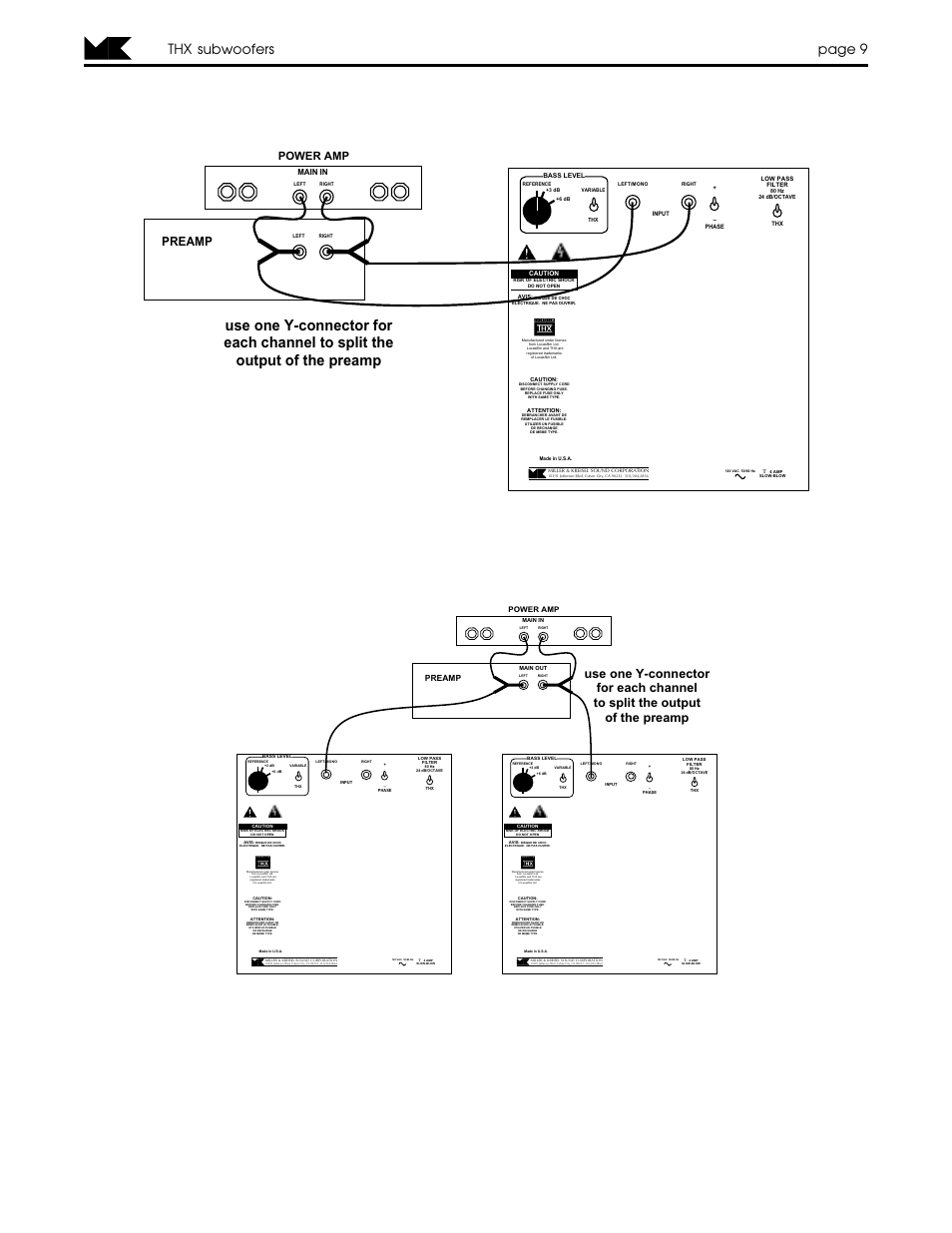 Thx subwoofers page 9, Preamp, Power amp | MK Sound MX-150THX User Manual | Page 9 / 17