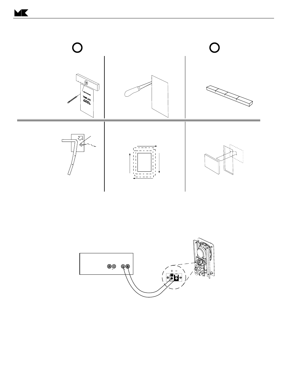 Installation into existing walls 3. speaker wiring, Speaker wiring for sw-85 and sw-95 speakers only | MK Sound SW-95 User Manual | Page 4 / 12