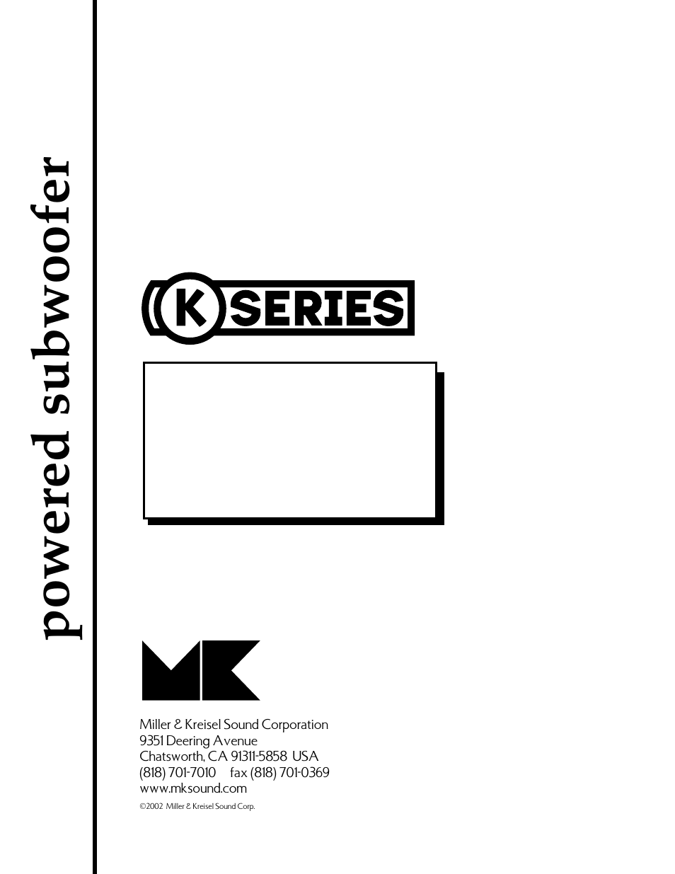 MK Sound K-9 User Manual | 16 pages
