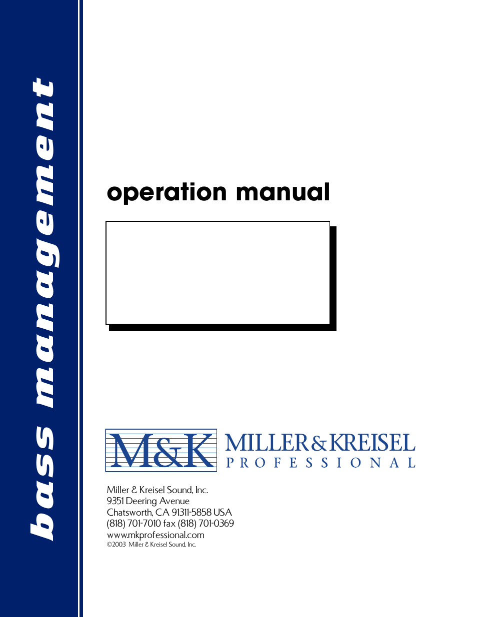 MK Sound LFE-4 User Manual | 16 pages