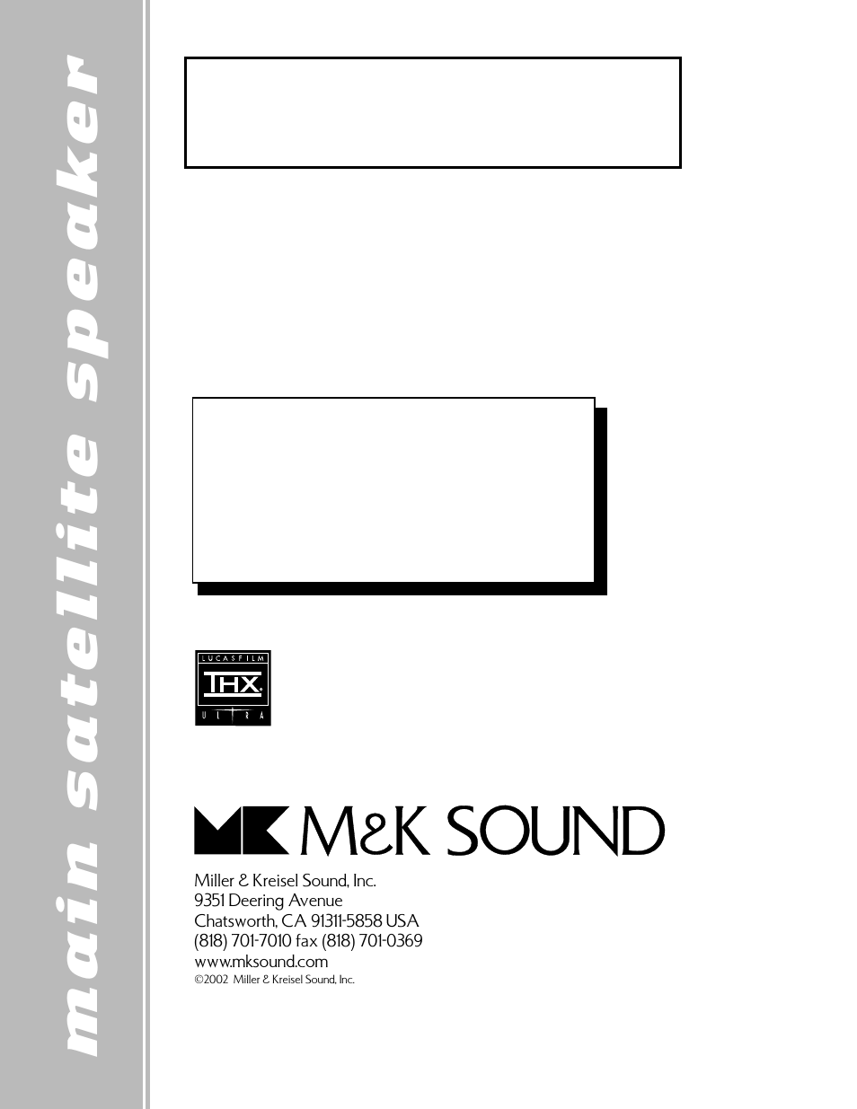 MK Sound S-5000THX User Manual | 12 pages