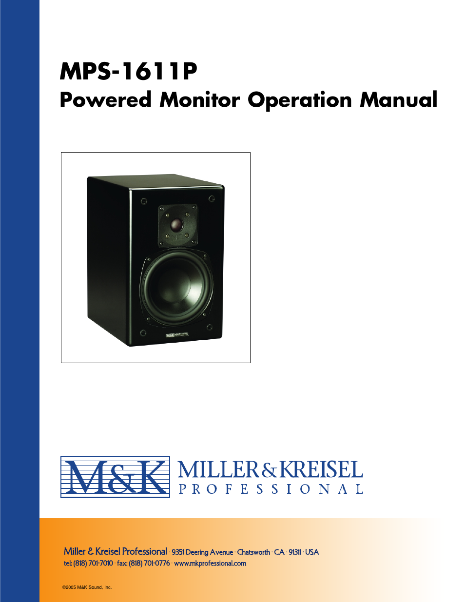 MK Sound MPS-1611P User Manual | 14 pages