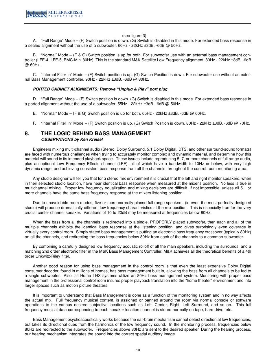 The logic behind bass management | MK Sound MPS-1611P User Manual | Page 10 / 14