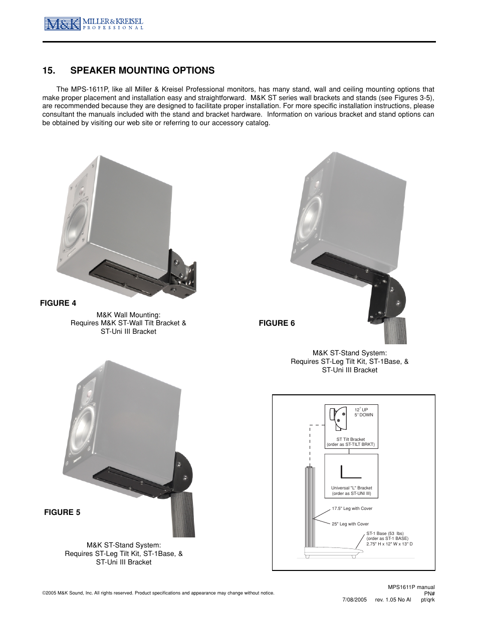 Speaker mounting options, Figure 4 figure 6 figure 5 | MK Sound MPS-1611P User Manual | Page 14 / 14