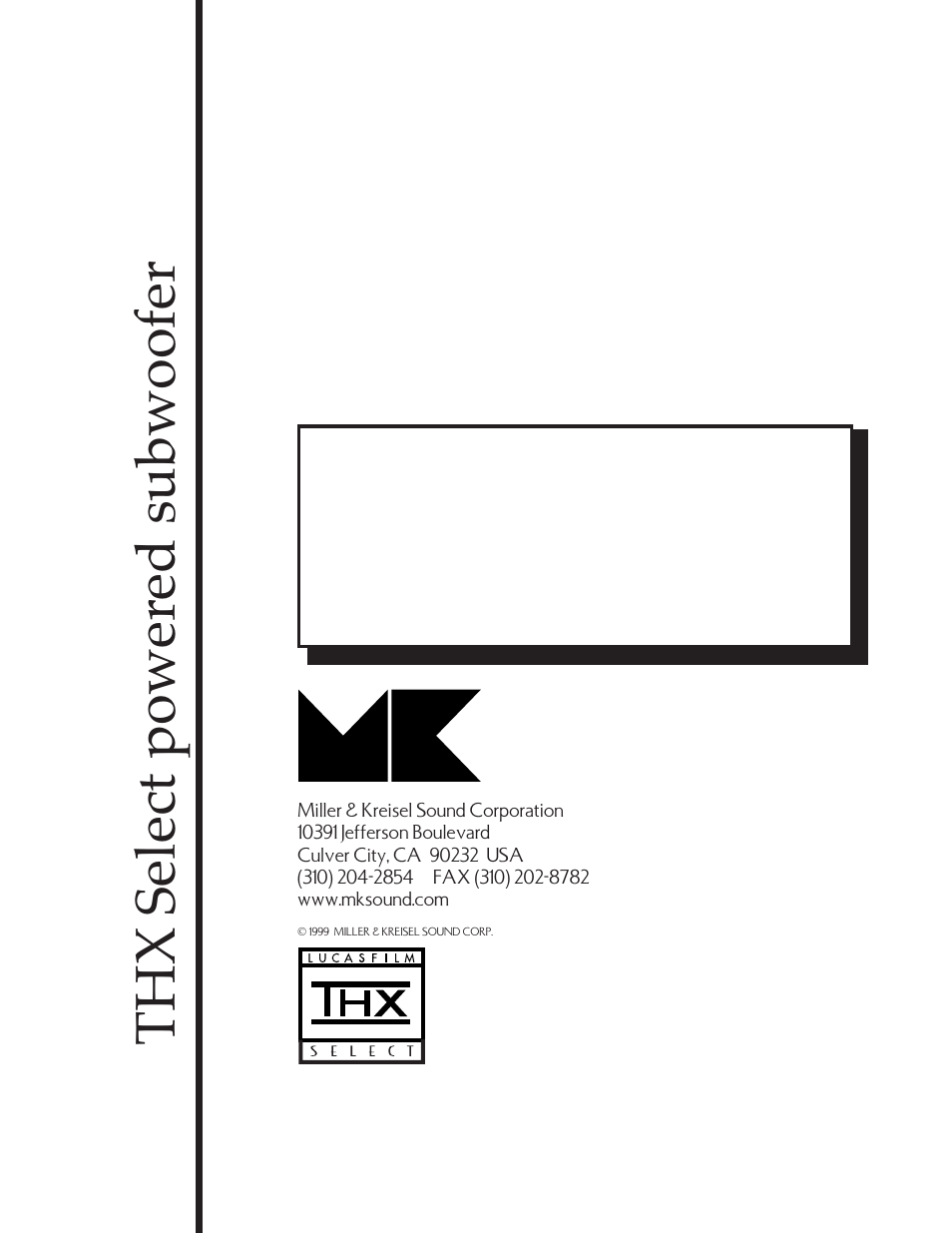 MK Sound V-1250THX User Manual | 16 pages