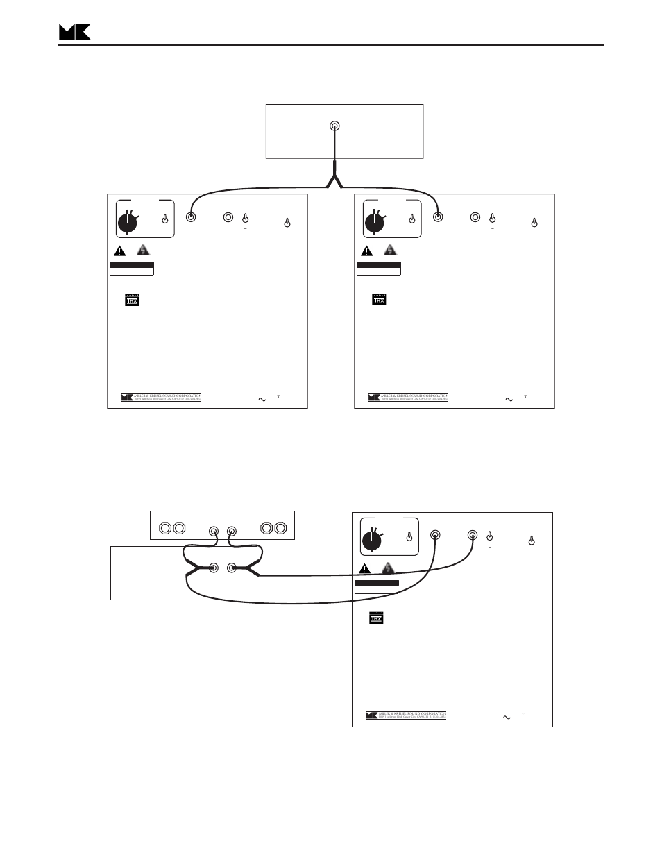 Use a y-connector to connect to two subwoofers, Surround processor, Preamp | Subwoofer (or mono) out, Power amp | MK Sound V-1250THX User Manual | Page 10 / 16