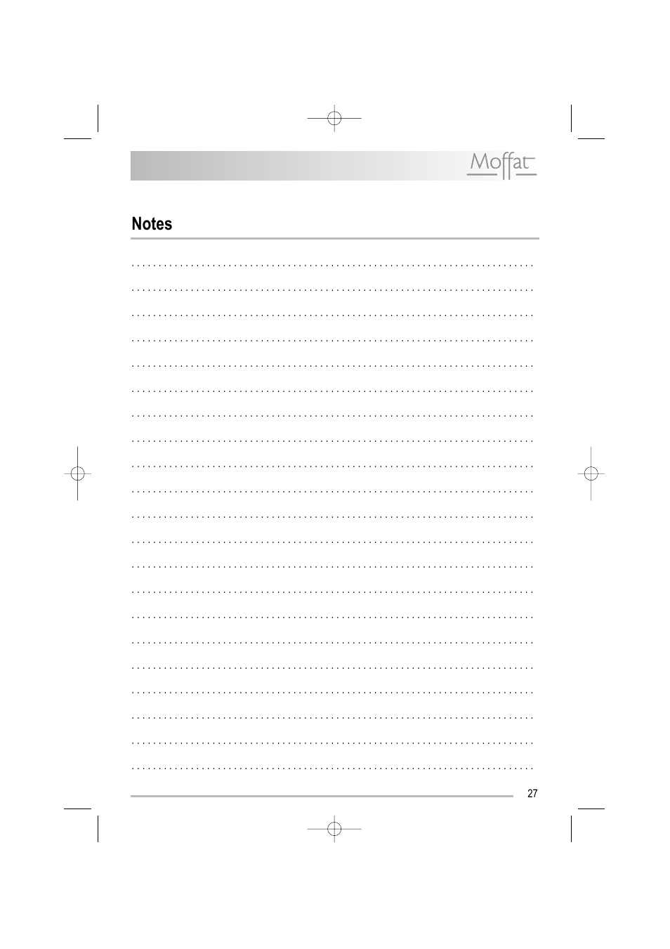 Moffat MDW 542 User Manual | Page 27 / 28
