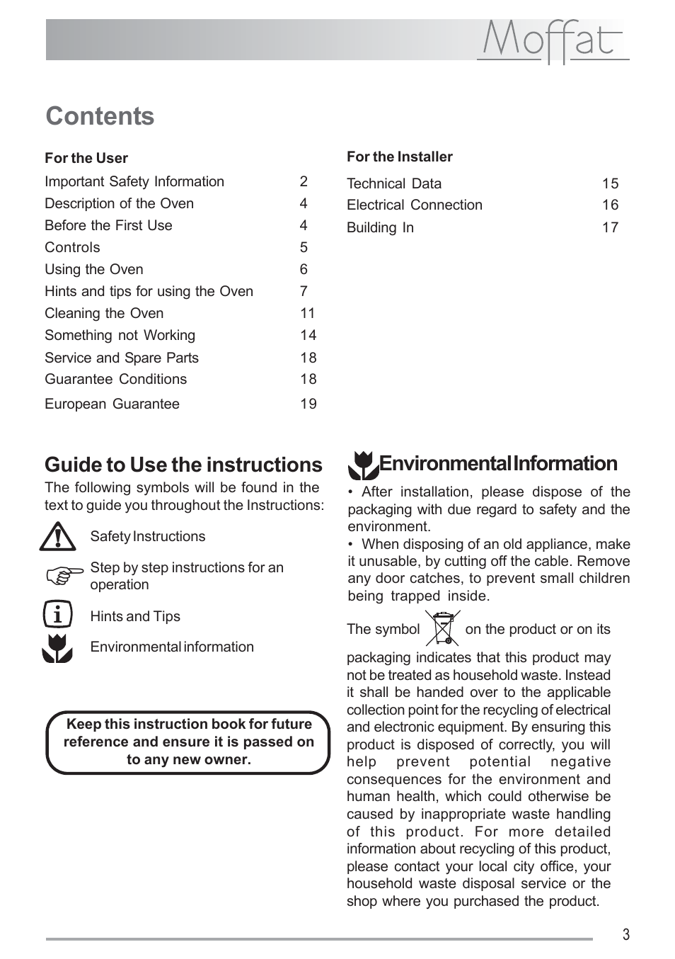 Moffat MSF 611 User Manual | Page 3 / 20