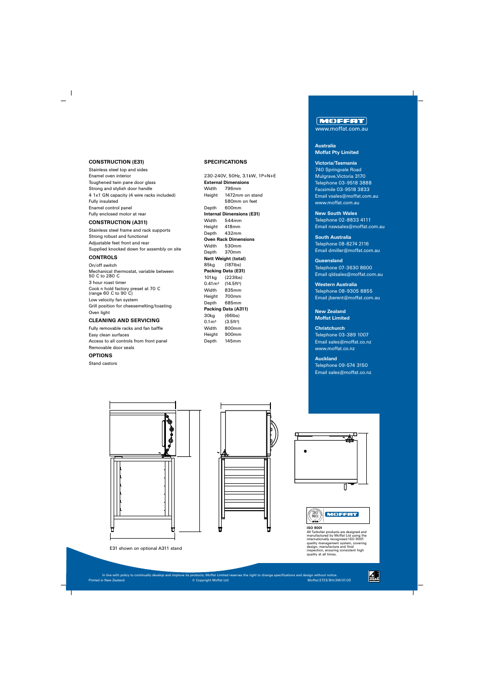 Moffat A311 User Manual | Page 2 / 2