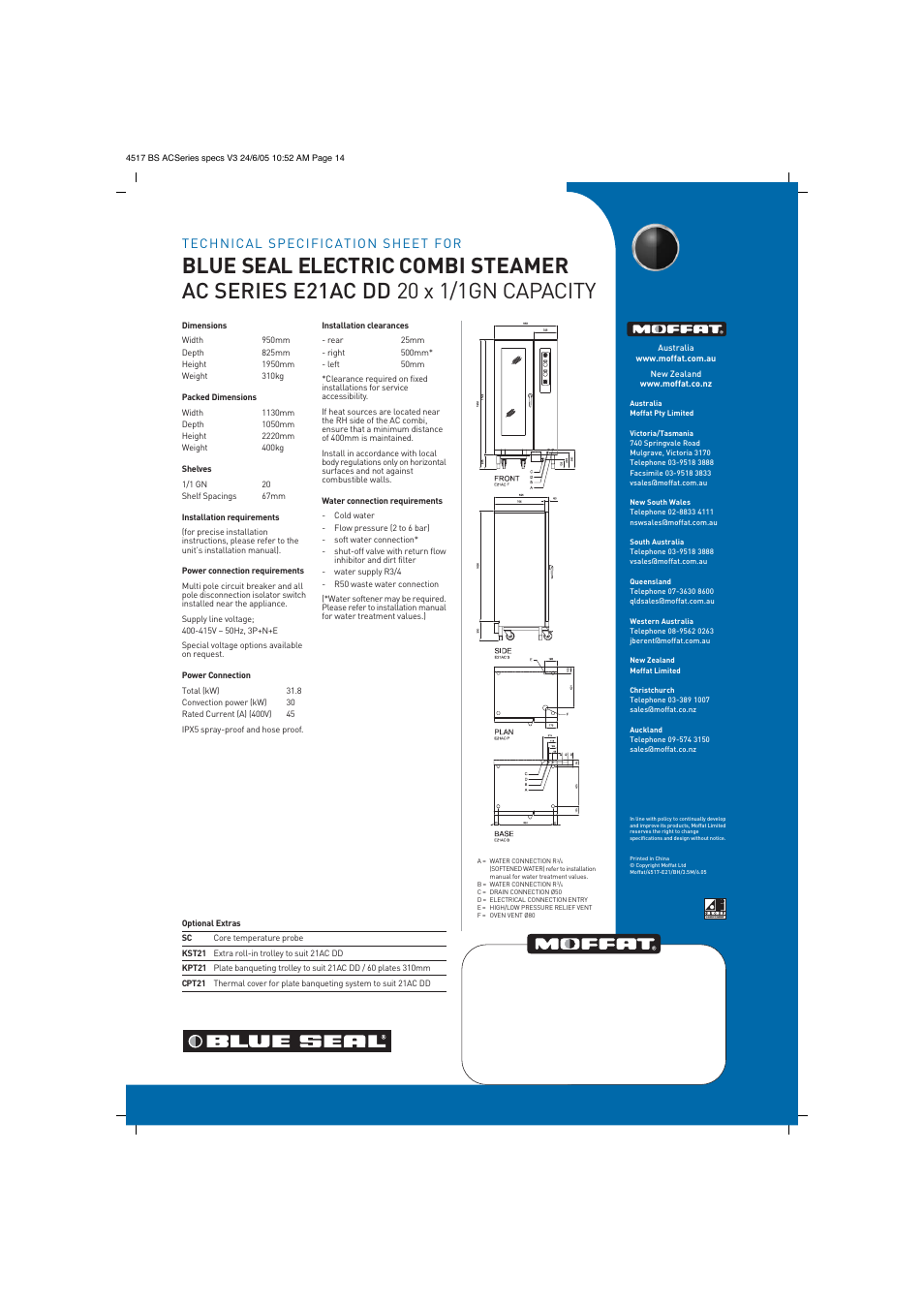 Moffat Blue Seal E21AC DD User Manual | Page 2 / 2