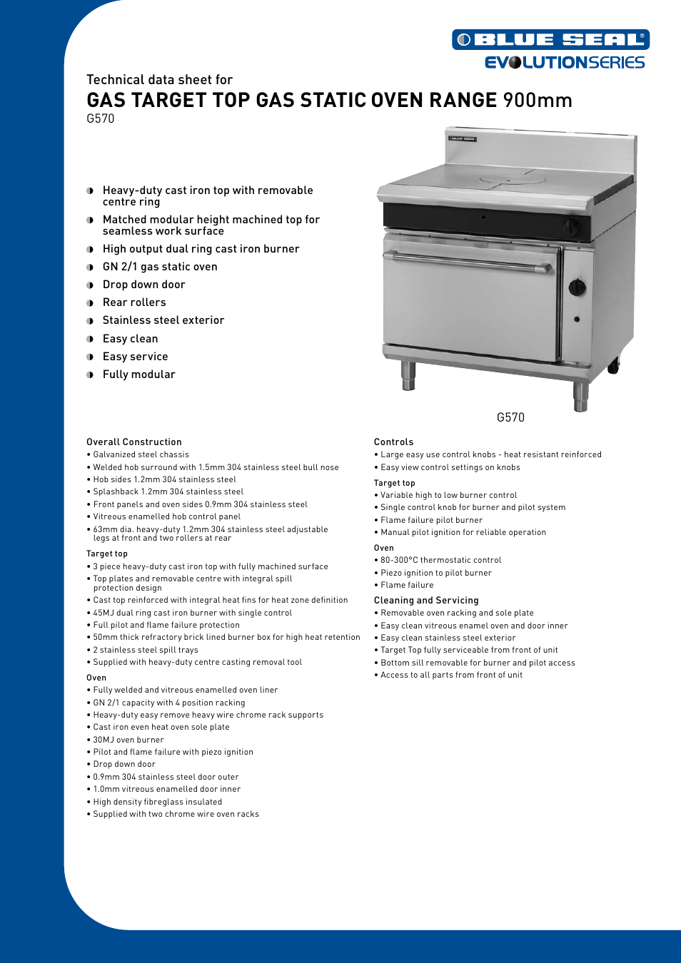 Moffat Blue Seal G570 User Manual | 2 pages