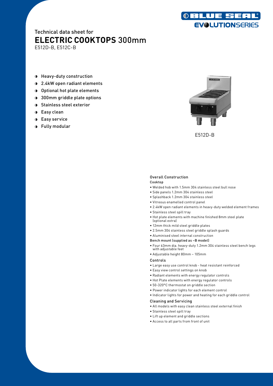 Moffat Blue Seal E512D-B User Manual | 2 pages