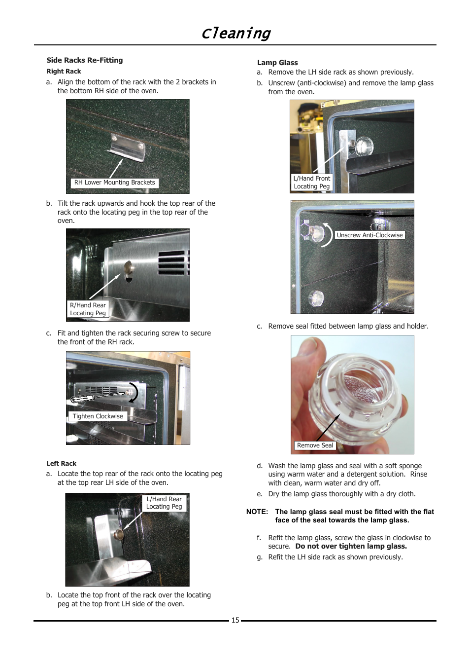 Cleaning | Moffat BLUE SEAL E32D5 User Manual | Page 17 / 22