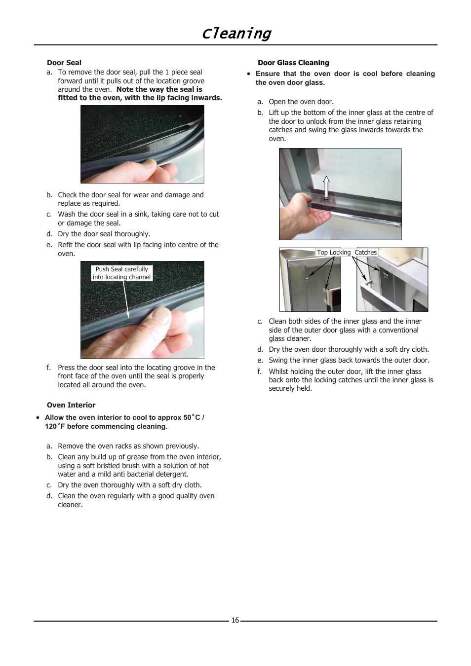 Cleaning | Moffat BLUE SEAL E32D5 User Manual | Page 18 / 22
