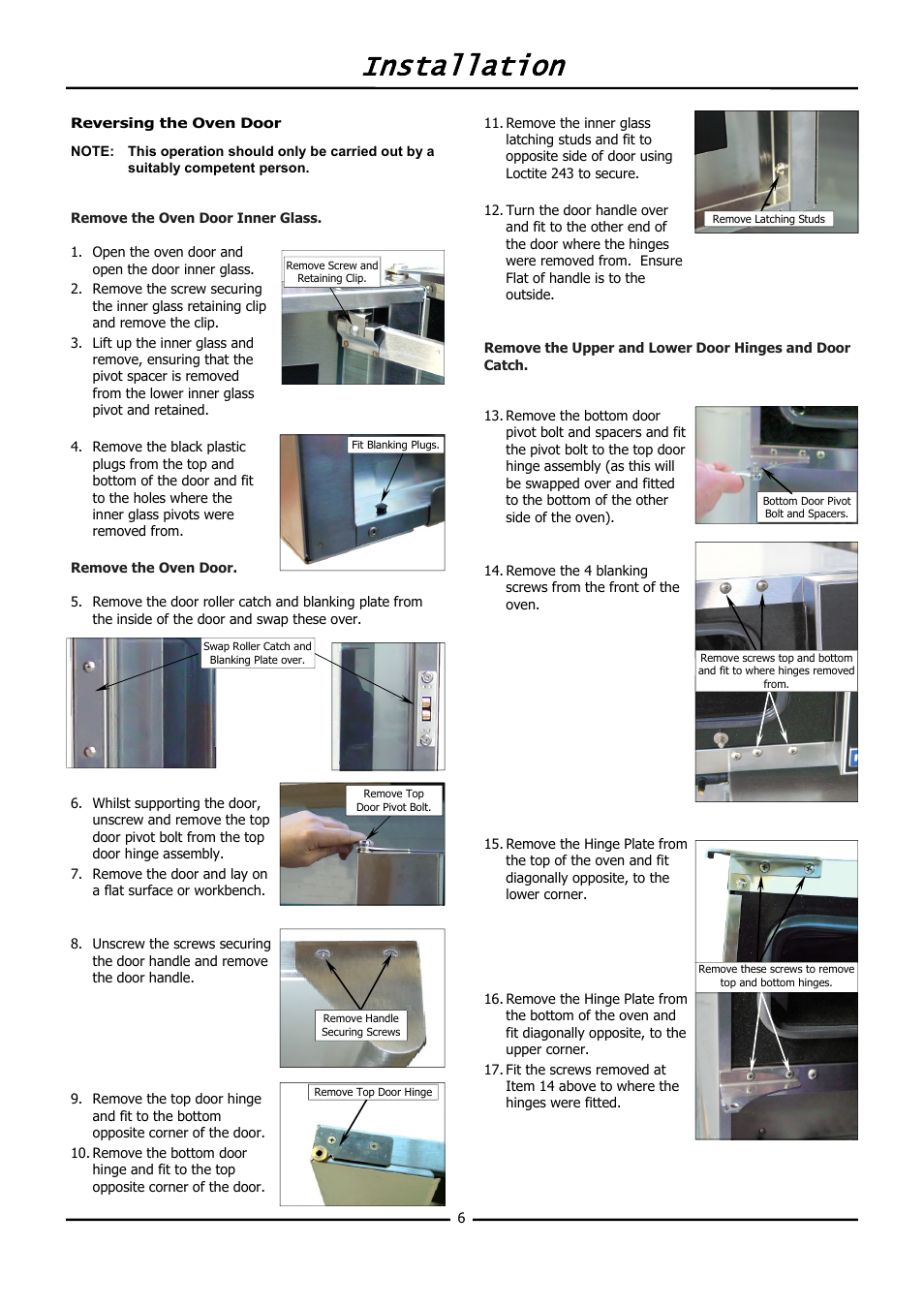 Installation | Moffat BLUE SEAL E32D5 User Manual | Page 8 / 22