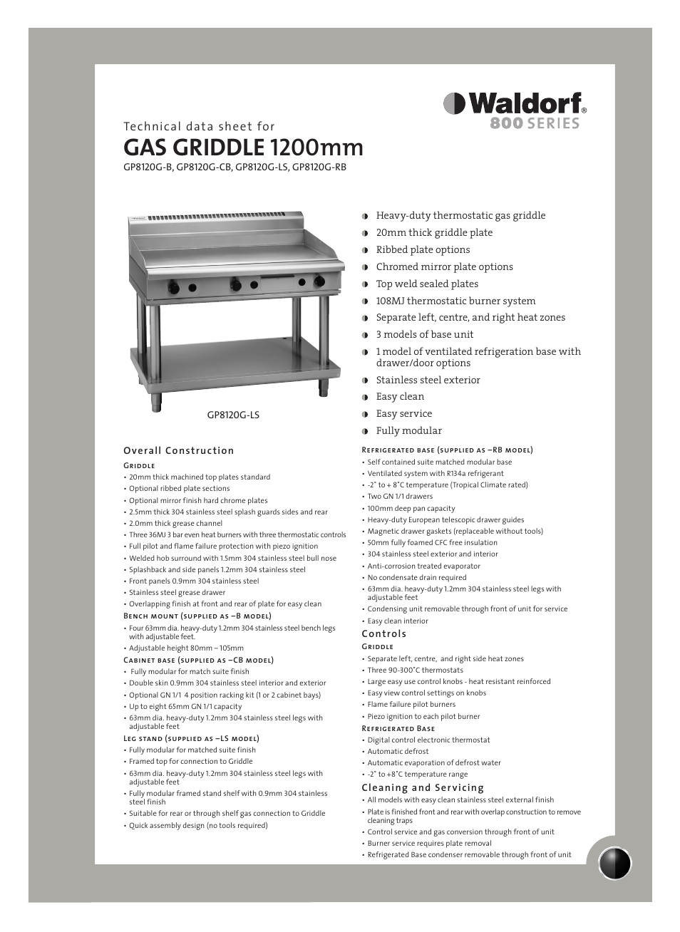 Moffat GP8120G-CB User Manual | 2 pages