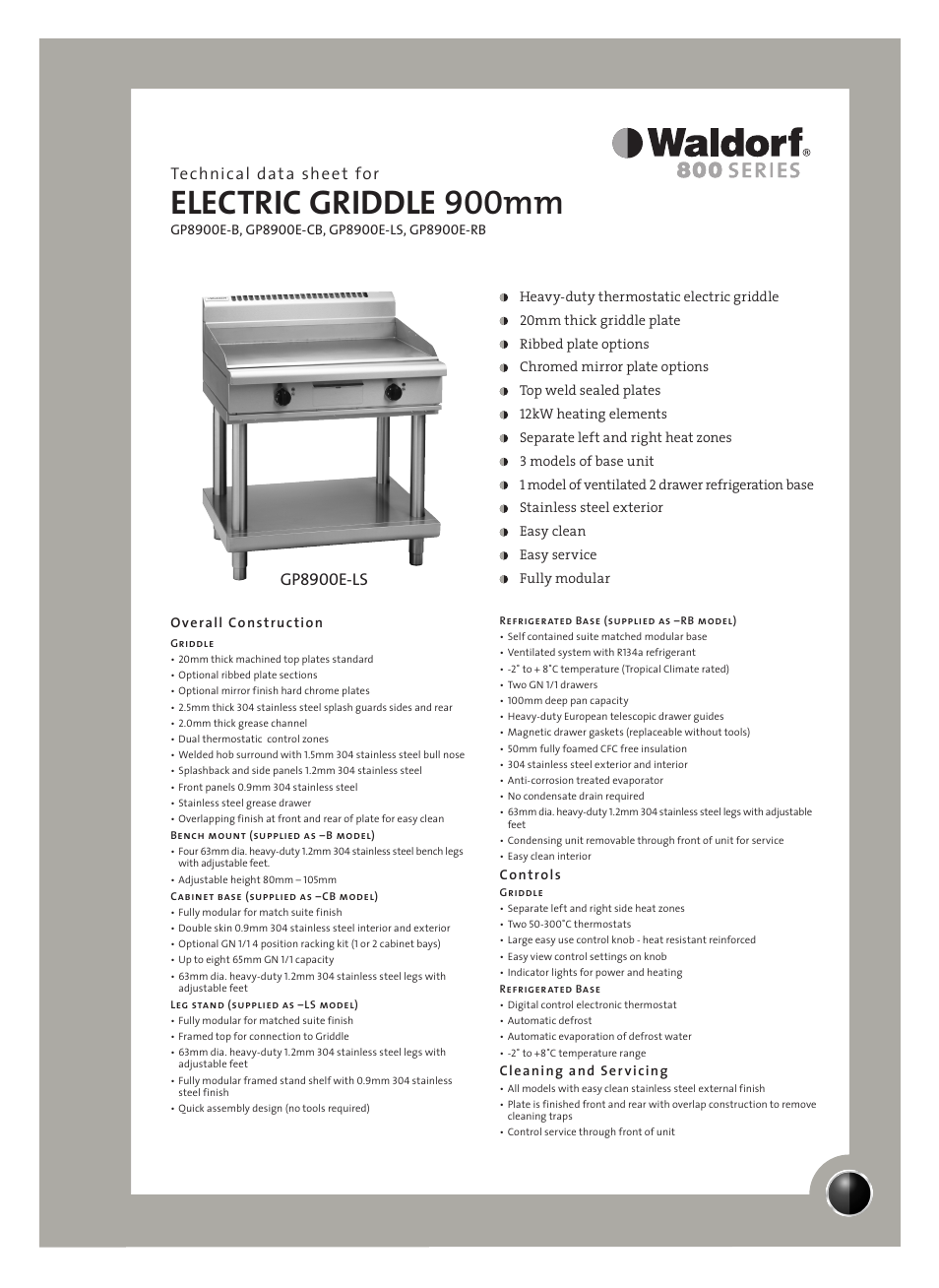 Moffat GP8900E-B User Manual | 2 pages