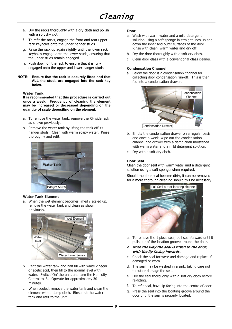 Cleaning | Moffat TURBOFAN P12M User Manual | Page 11 / 16