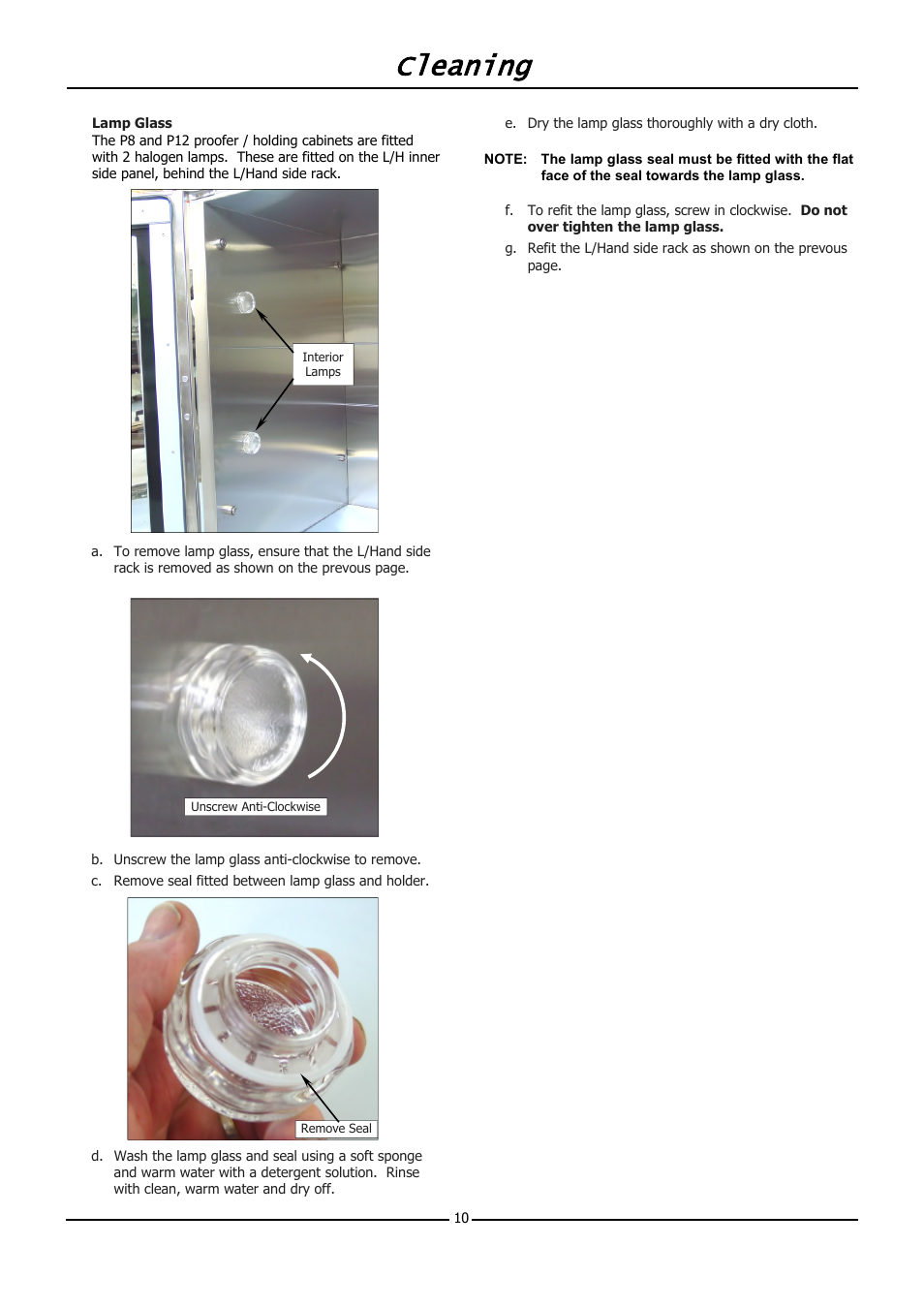 Cleaning | Moffat TURBOFAN P12M User Manual | Page 12 / 16
