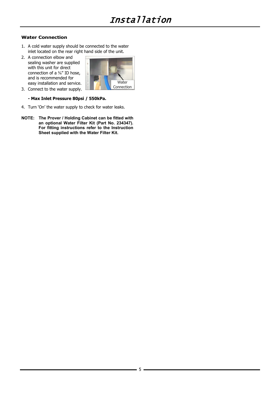 Installation | Moffat TURBOFAN P12M User Manual | Page 7 / 16