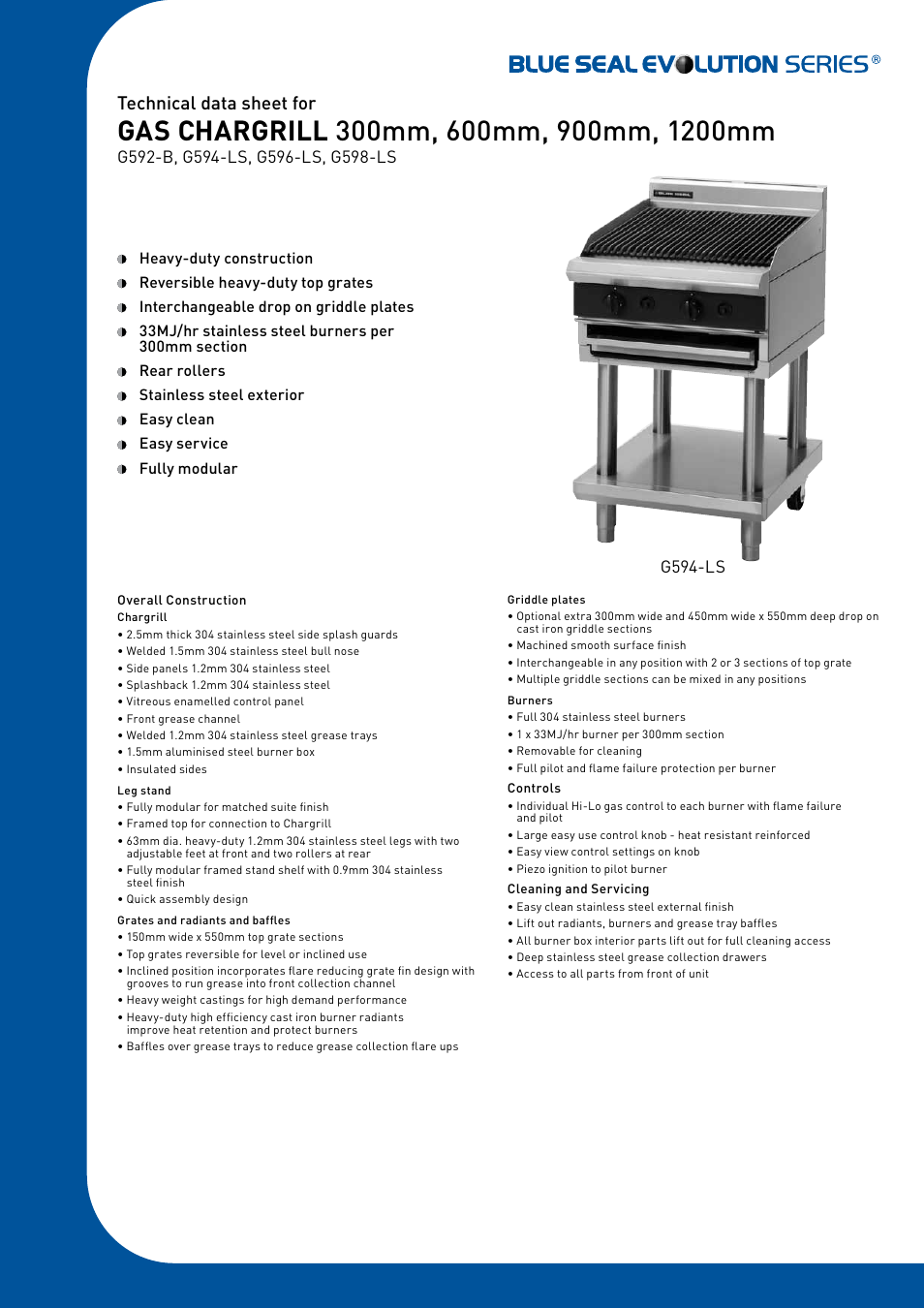Moffat Blue Seal G598-LS User Manual | 2 pages