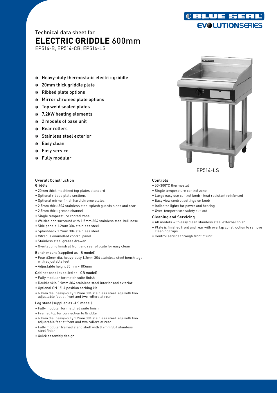 Moffat EP514-LS User Manual | 2 pages