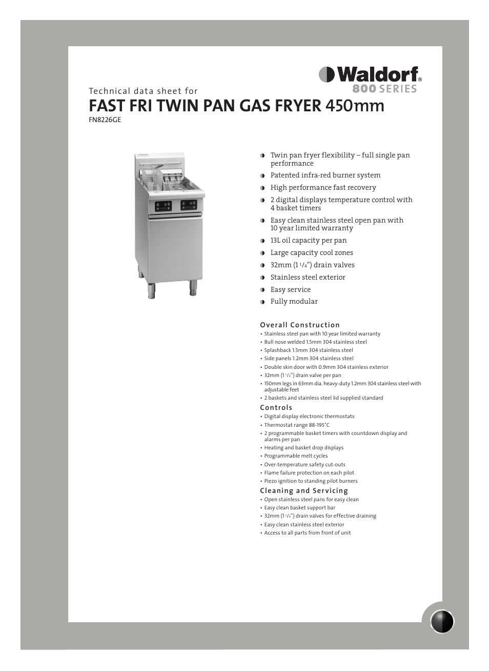 Moffat Waldorf FN8226GE User Manual | 2 pages