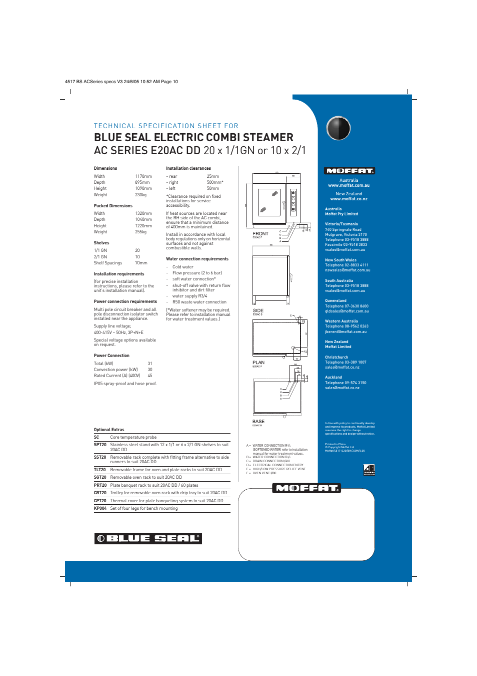 Moffat Blue Seal E20AC User Manual | Page 2 / 2