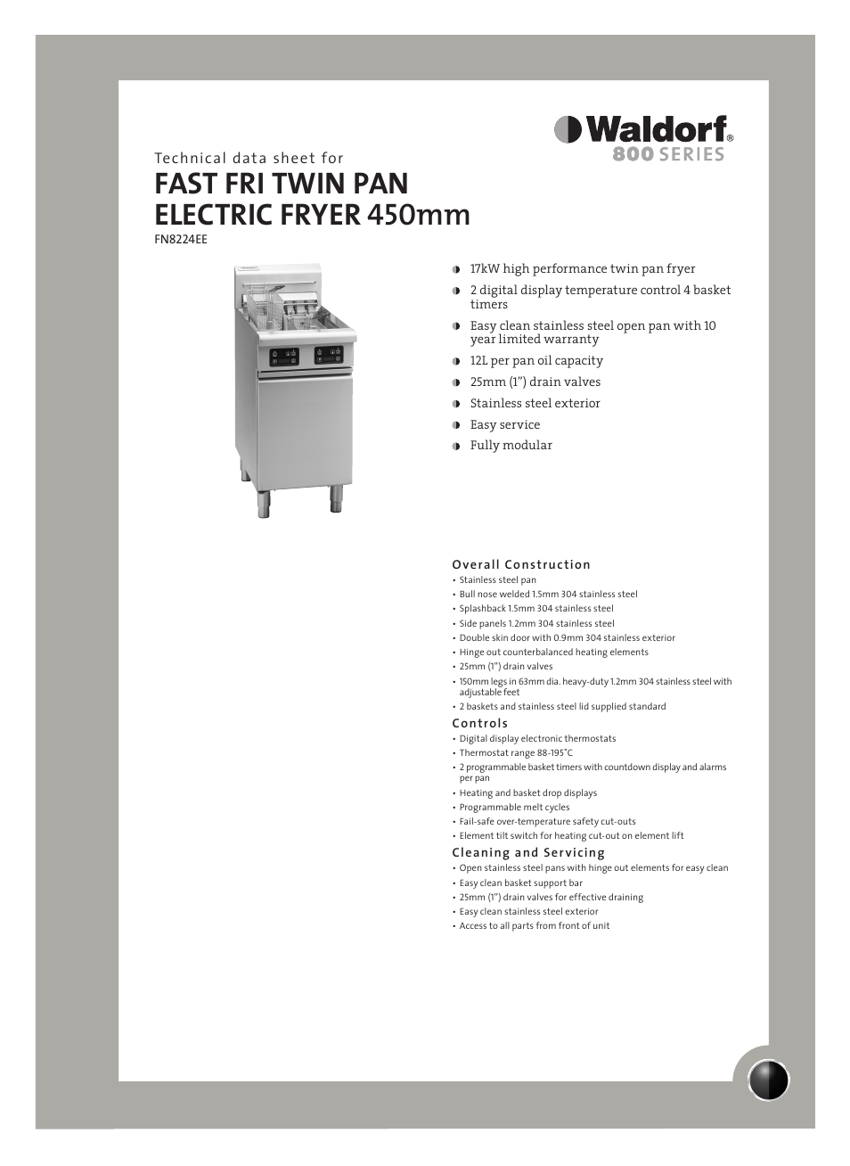 Moffat Waldorf FN8224EE User Manual | 2 pages