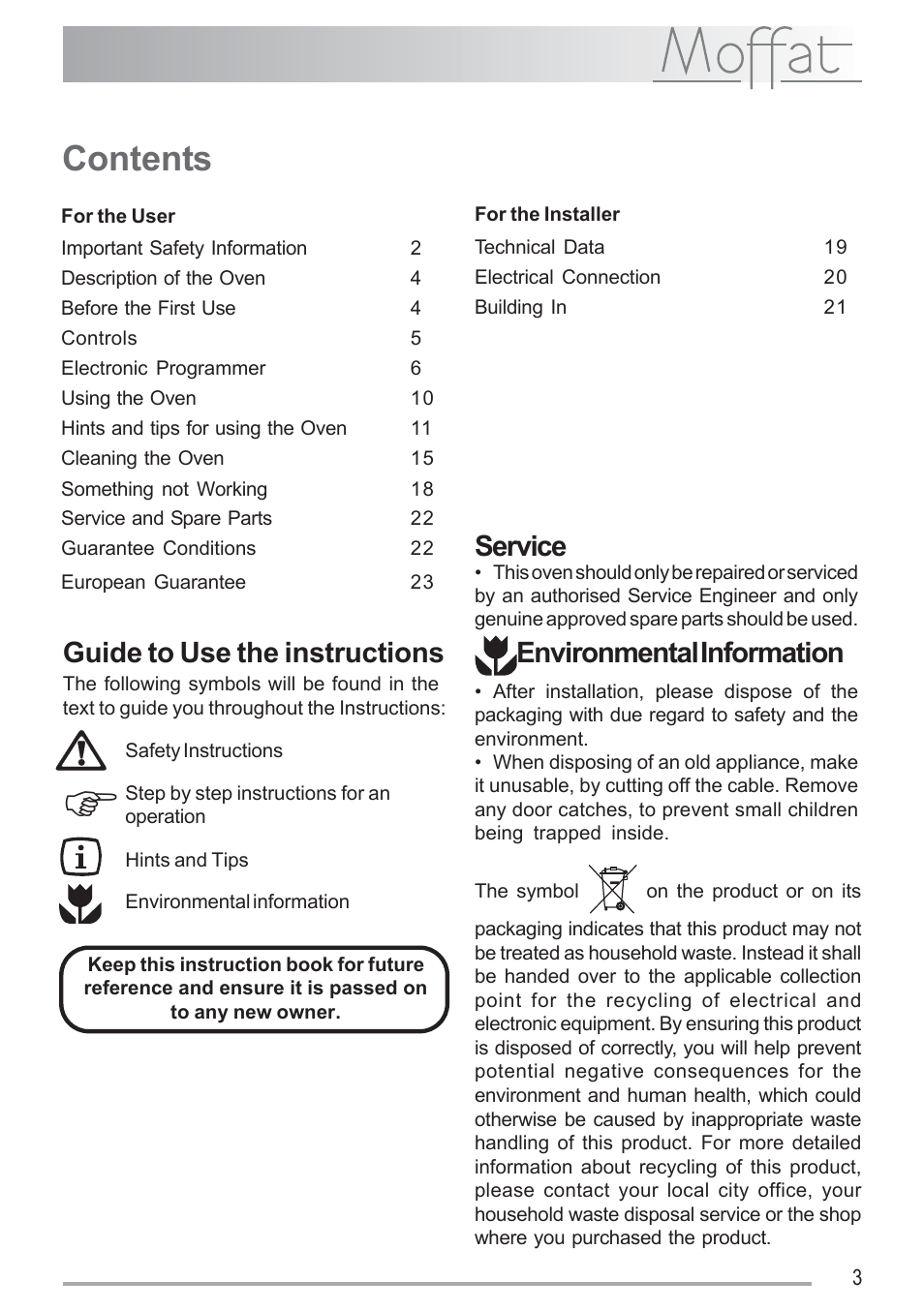 Moffat MSF 616 User Manual | Page 3 / 24