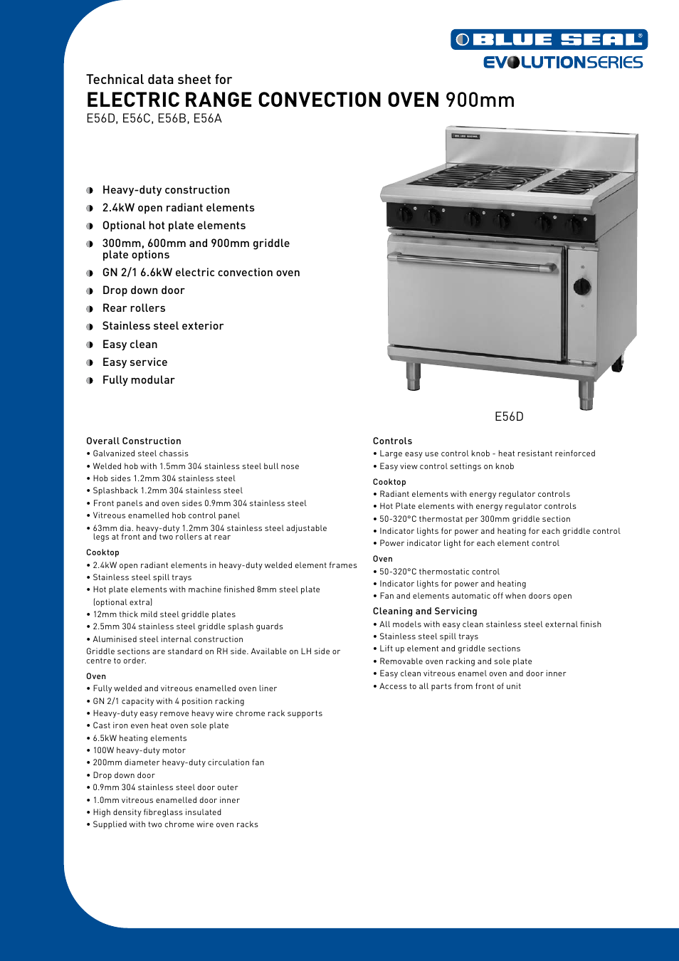 Moffat E56C User Manual | 2 pages