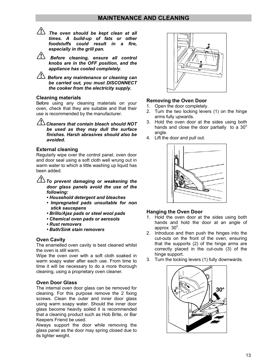 Maintenance and cleaning | Moffat GSC 5061 User Manual | Page 13 / 27