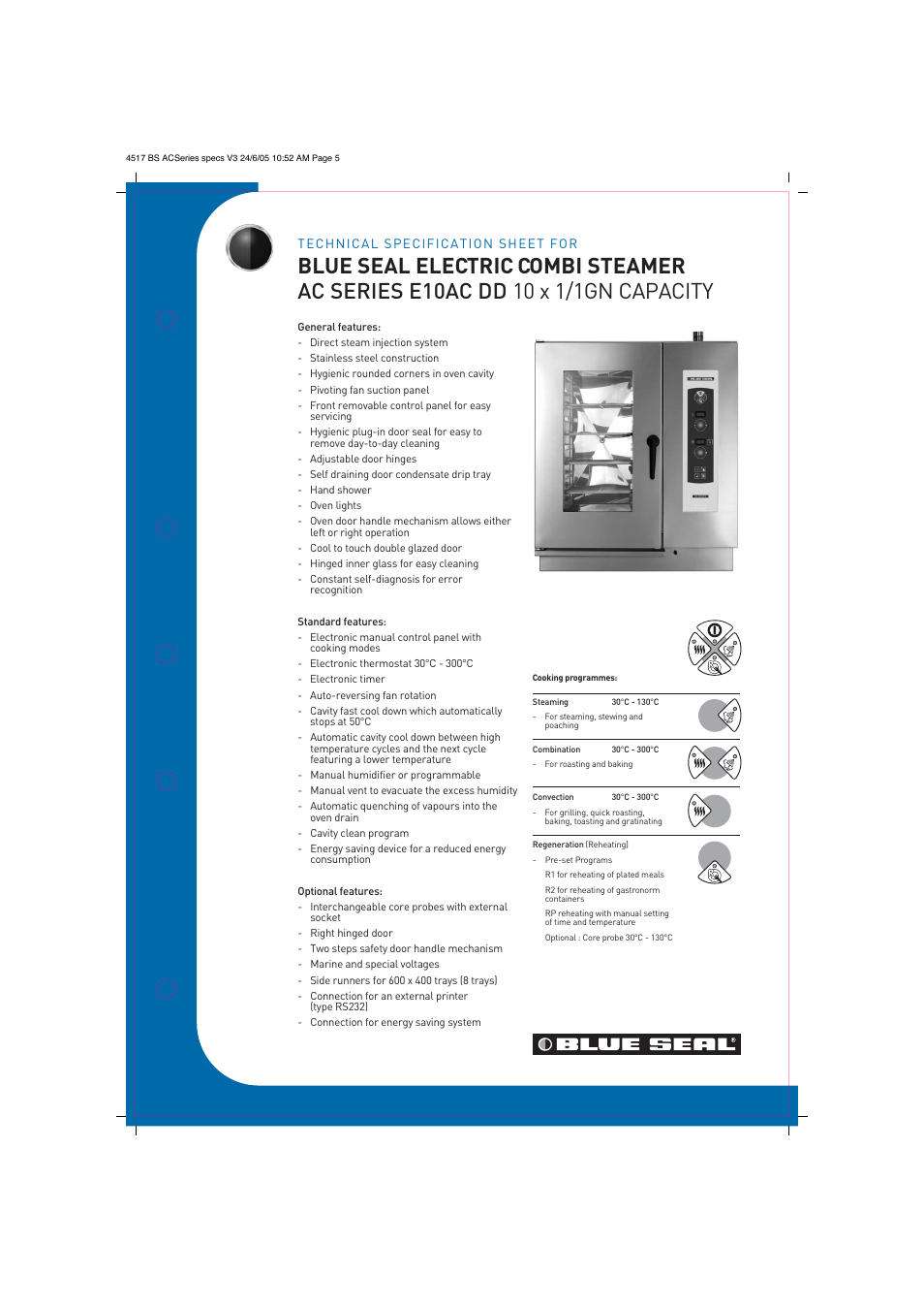 Moffat Blue Seal E10AC User Manual | 2 pages